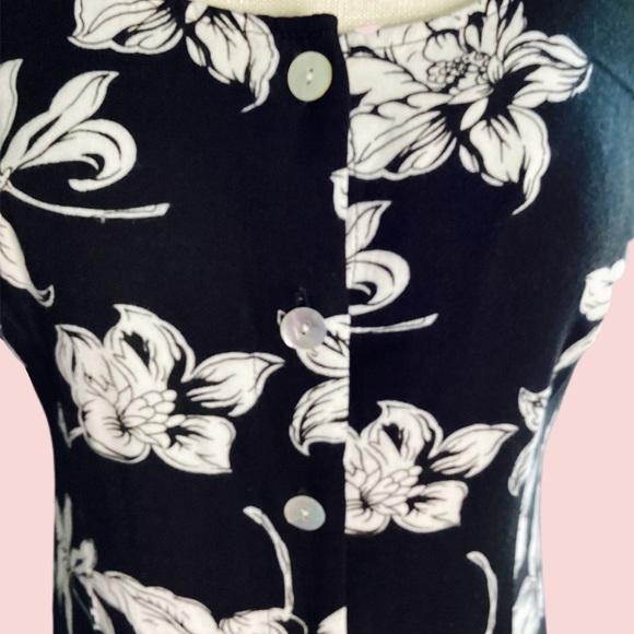 VTG BFA Classics M-12 Women’s Black White Dress Spring Summer Dress 100% Ra… - Picture 8 of 16